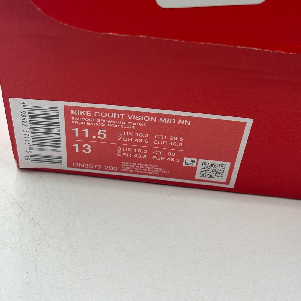 Nike Court Vision Mid NN Shoes Men Size 11.5 Brown Bone Basketball DN3577-200 - Picture 2 of 7